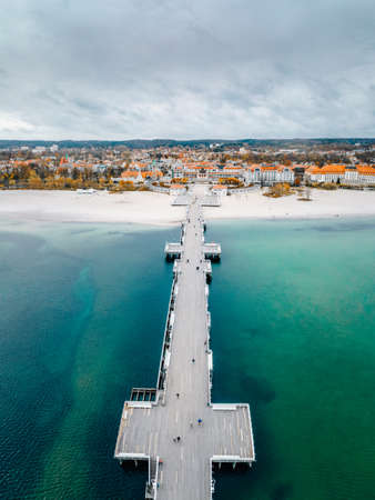 Sopot pier shot from the airの写真素材