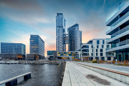 Gdynia city panorama, new marinaの写真素材