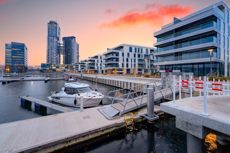 Gdynia city panorama, new marinaの写真素材