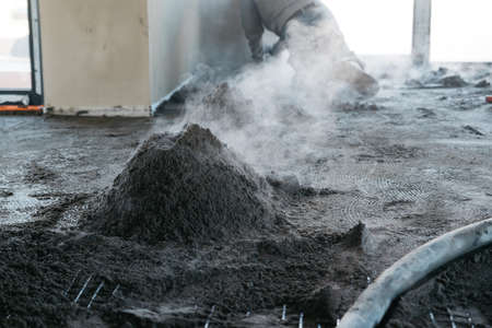 pouring floors in a single-family houseの写真素材