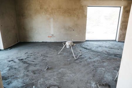 pouring floors in a single-family houseの写真素材