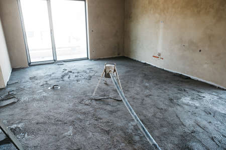 pouring floors in a single-family houseの写真素材
