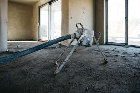 pouring floors in a single-family houseの写真素材