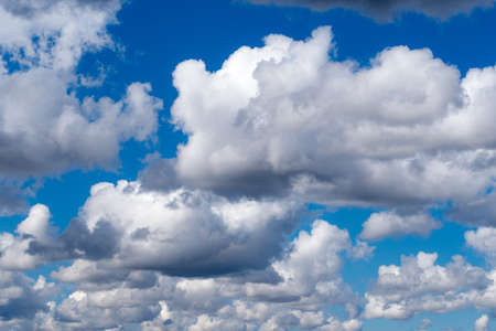 blue sky with white cloudsの写真素材