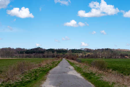 blue sky with white cloudsの写真素材