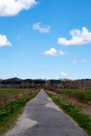 blue sky with white cloudsの写真素材