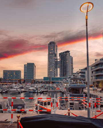 Evening view of Gdyniaの写真素材