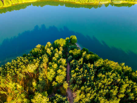 Sunrise at the lake Wdzydzeの写真素材