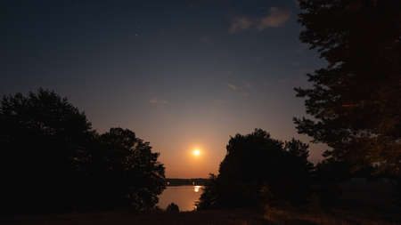 picturesque sunrise in Wdzydze Kiszewskieの写真素材