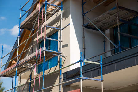 facade with thermal insulation of a single-family house