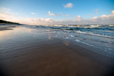 Winter landscape on the beach in Karwia