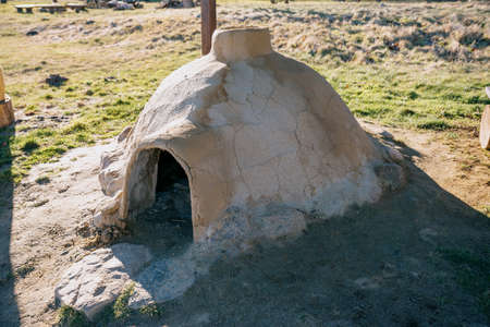 old clay kiln for firing clay dishesの写真素材
