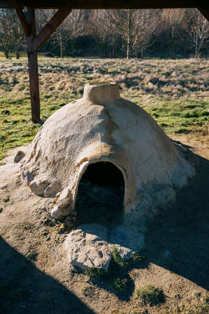 old clay kiln for firing clay dishesの写真素材