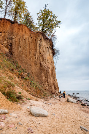 autumn view of the cliff in Gdynia OrÅowoの写真素材