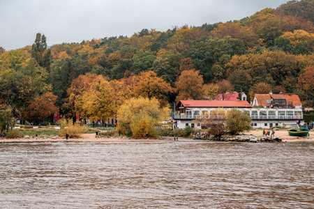 autumn view of the cliff in Gdynia OrÅowoの写真素材
