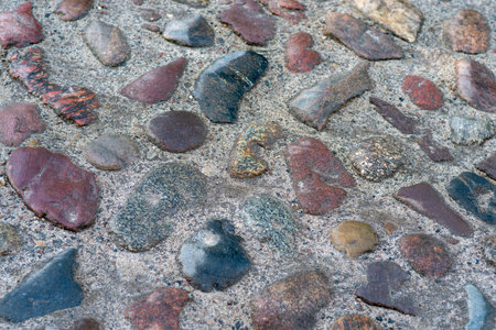 old road made of stonesの写真素材