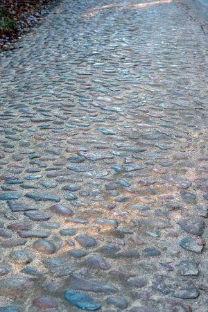 old road made of stonesの写真素材