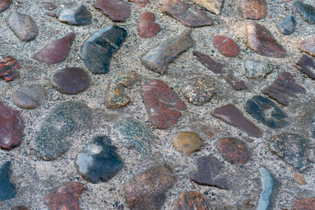 old road made of stonesの写真素材