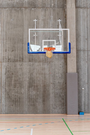 backboard for basketball in the sports hallの写真素材