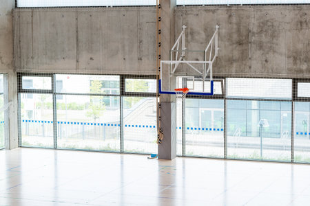 backboard for basketball in the sports hallの写真素材
