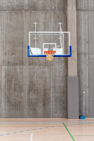 backboard for basketball in the sports hallの写真素材