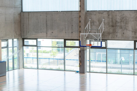 backboard for basketball in the sports hallの写真素材
