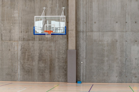 backboard for basketball in the sports hallの写真素材
