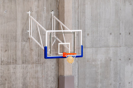 backboard for basketball in the sports hallの写真素材