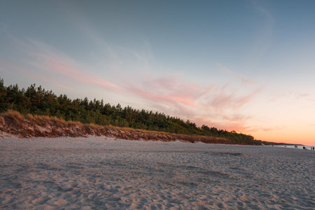 sunset over the baltic sea in polandの写真素材