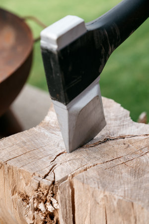 chopped wood ready for the heating seasonの写真素材