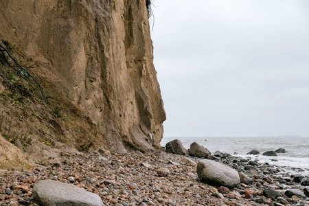cliff in Gdynia OrÅowo in autumnの写真素材
