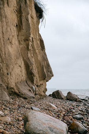cliff in Gdynia OrÅowo in autumnの写真素材
