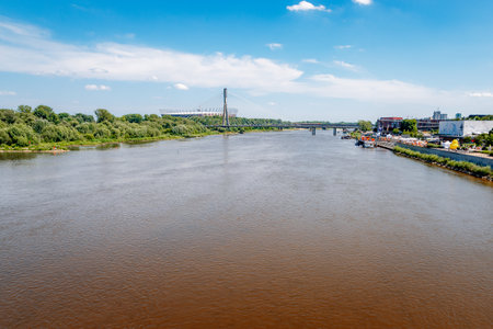 Wisla River in the Warsawの写真素材