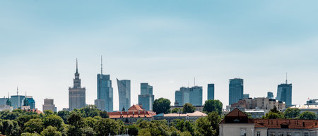 view of Warsaw skyscrapersの写真素材