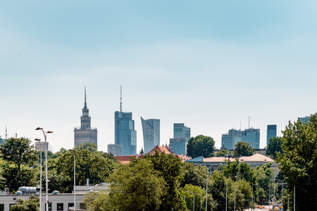 view of Warsaw skyscrapersの写真素材