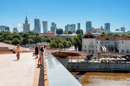 view of Warsaw skyscrapersの写真素材