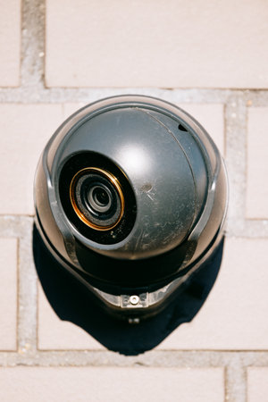 surveillance camera on the building facadeの写真素材