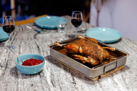 goose baked on November 11thの写真素材