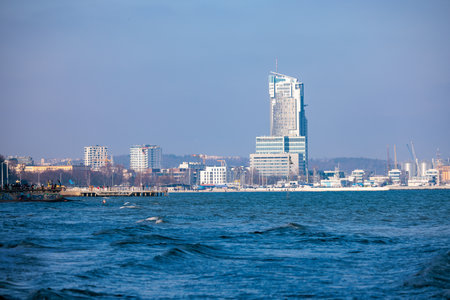 panorama of Gdynia view from the seaの写真素材