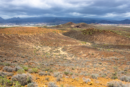 Landscape of Canary islands with mountains and endemic plants, Tenerife, Canary islands, Spain - Imageの写真素材