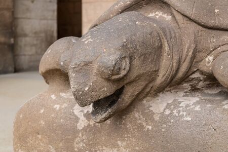 The turtle at the entrance of Sagrada FamÃ­lia, unfinished Roman Catholic church in Barcelona made by GaudÃ­ - Imageのeditorial素材