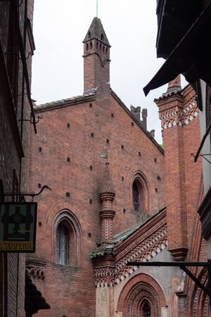 TURIN, ITALY - 25 May 2019: Medieval village view - Imageのeditorial素材