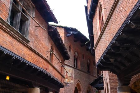 TURIN, ITALY - 25 May 2019: Valentino's medieval village streets  - Imageのeditorial素材