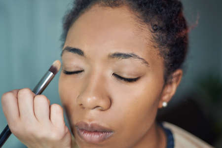 make-up eyes. model woman african american