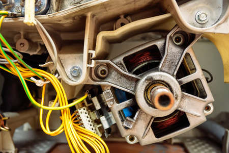 electric motor with washing machine wiringの写真素材