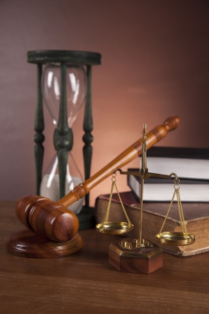Scales of justice with ambient lightの写真素材