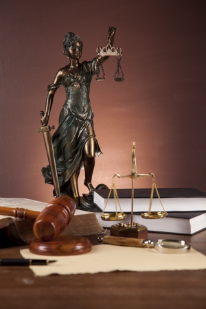 Scales of justice with ambient lightの写真素材