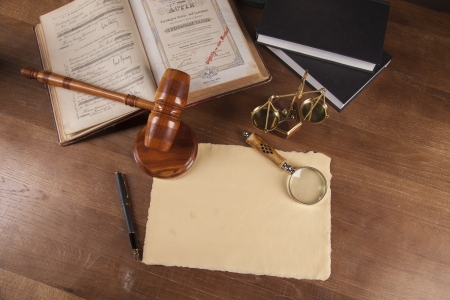 Law and justice theme with atmospheric lightの写真素材