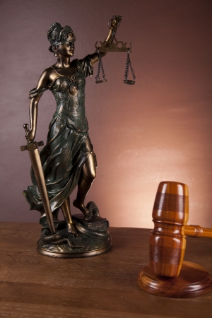 Law theme, mallet of judge, wooden gavelの写真素材