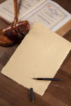 Law theme, mallet of judge, wooden gavelの写真素材